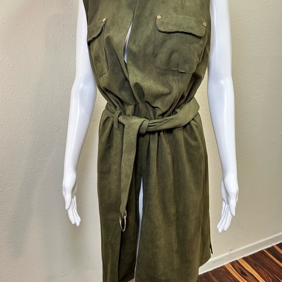 Chico's Olive faux suede Sleeveless Vest - Picture 12 of 14